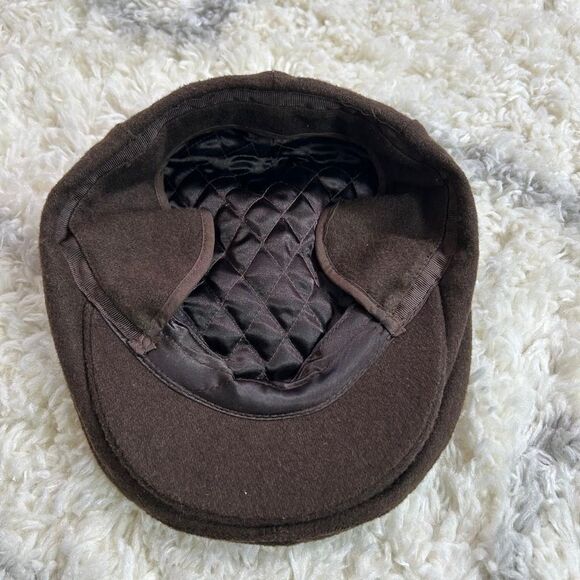 Scala Brown Beret hat with wool - Picture 3 of 8